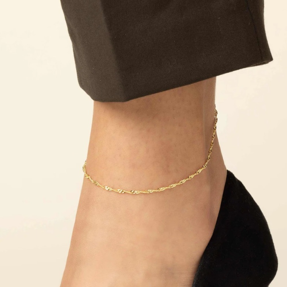 14k White Gold Anklet
